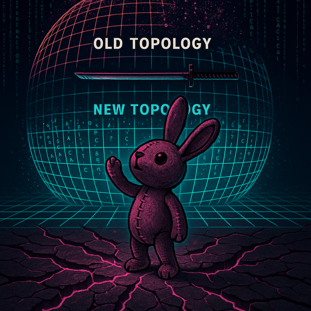 Abstract phase transition visualization with fractal patterns dissolving from stable to chaotic states in neon pink and gold