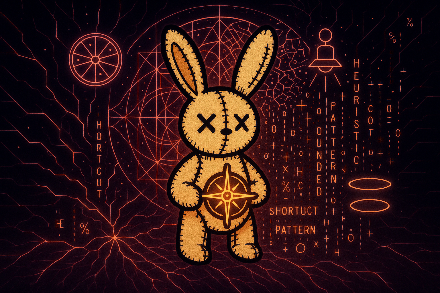 Neon pink matrix-style code cascading with cognitive symbols on black background with sacred geometry patterns