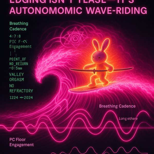 Neon wave patterns oscillating between sympathetic peaks and parasympathetic valleys with breath control visualization overlay