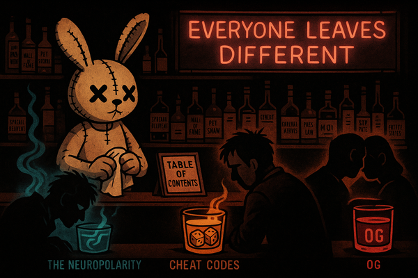 Voodoo bunny bartender serving curated drinks at bar - Everyone Leaves Different - structured learning paths